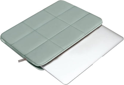 MOSISO 15-15.6 inch Laptop Case, 16 inch Puffy Laptop Sleeve Compatible with MacBook Pro 16 M4 M3 M2 M1, HP, Dell, ASUS, Lenovo Notebook, Rectangle Quilted Puffer Computer Bag for Women, Antique Green