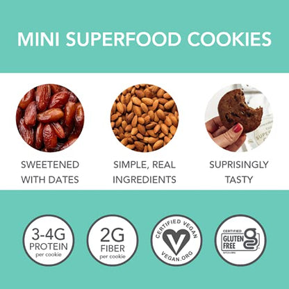 Love + Chew Superfood Soft Baked MINI Cookies, Banana Bread Flavor, Plant Based Cookie Made With Almonds, Chia Seeds, & Bananas for Kids and Adults, Vegan Snacks, Gluten Free, Paleo, Non GMO, 18 Pack