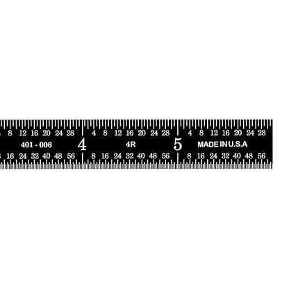 PEC Tools 6-inch Flexible Metal Ruler (5 Pack), High Contrast Machinist Rule, 4R Graduation (1/8", 1/16", 1/32", 1/64"), 6" Stainless Steel Ruler with Black Chrome Finish, Easy to Read, Made in USA