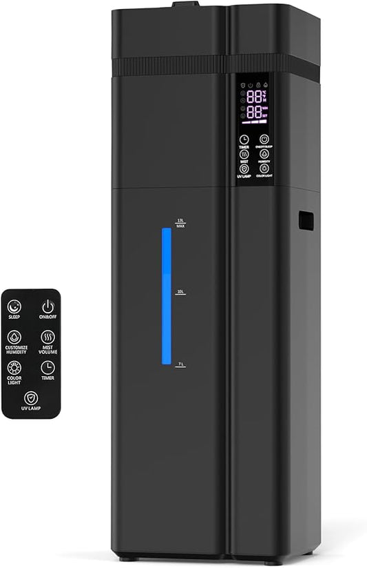 13L/3.43Gal Humidifier Large Room, 800ft² Coverage, 100H Runtime, Auto Humidity Control, Top Fill, Humidifiers for Bedroom, 35dB Quiet, Sleep Mode, Aroma Diffuser, 24H Timer, Auto Shut-off Protection