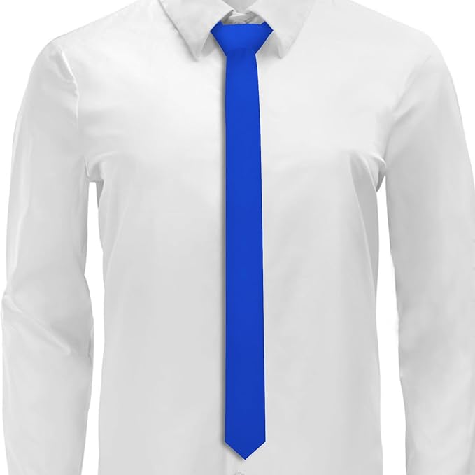 Skinny Ties Black Ties For Men and Women Solid Pure Color 1.58" (4CM) Plain Formal Slim Neckties