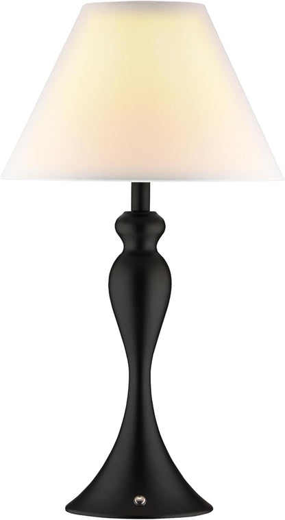 O'Bright Ember Cordless Table Lamp – Rechargeable, Touch Dimmable, Battery Operated, E26 LED Bulb, Type-C Fast Charging, Portable Lamp for Bedroom, Living Room, Office, Black