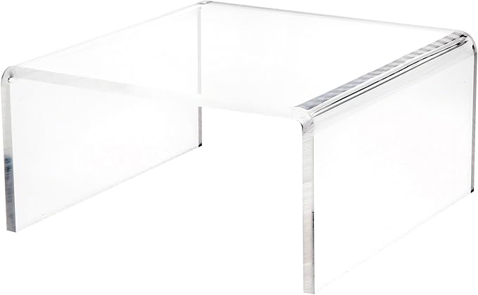 Plymor Clear Acrylic Short Square Display Riser, 5" H x 10" W x 10" D (3/8" thick) (3 Pack)