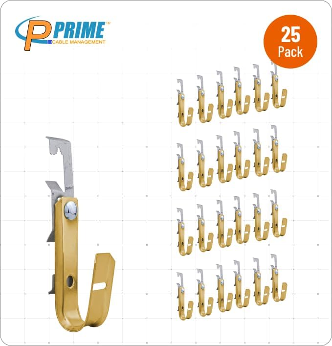 3/4 Heavy Duty Metal Cable & Wire Support Batwing J-Hook Hangers with Bat Wing Clip for attaching ceiling wire & threaded rod for Cable & Wire Management