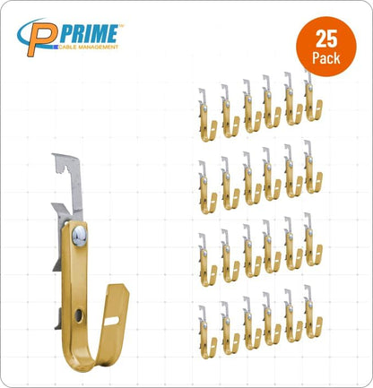 3/4 Heavy Duty Metal Cable & Wire Support Batwing J-Hook Hangers with Bat Wing Clip for attaching ceiling wire & threaded rod for Cable & Wire Management