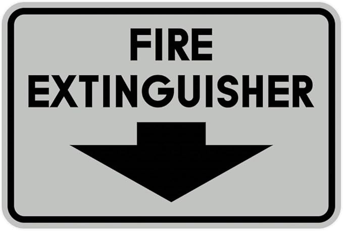 Signs ByLITA Classic Framed Fire Extinguisher (Lt Gray) - Small