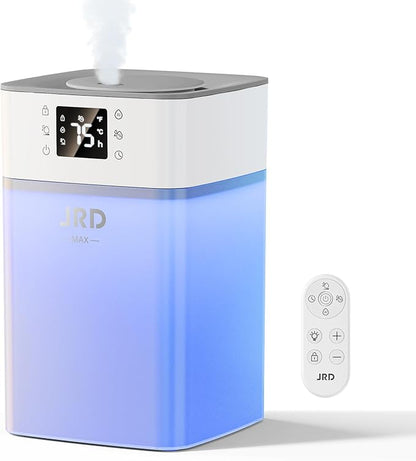 JRD 4L Humidifiers for Bedroom, Cool Mist Humidifier for Large Room, 40H Runtime, 360° Nozzle, Night Light for Home, Office, Baby Nursery, Plants（Grey）