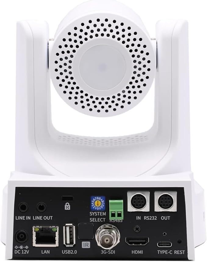 PTZOptics Move SE 30x 1080p Full HD Advanced PTZ Auto-Tracking Pan Tilt Zoom Camera for Live Streaming and Video Production (White)