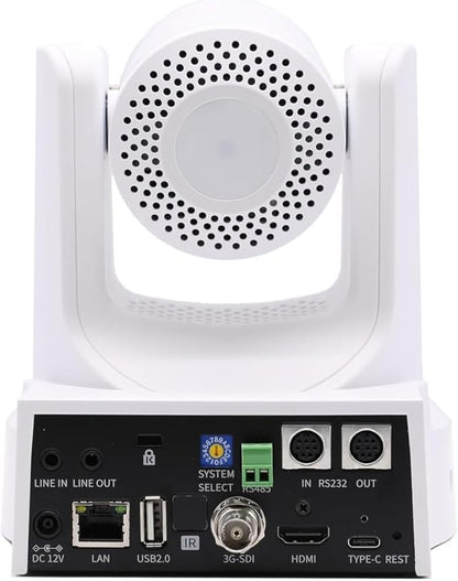 PTZOptics Move SE 30x 1080p Full HD Advanced PTZ Auto-Tracking Pan Tilt Zoom Camera for Live Streaming and Video Production (White)