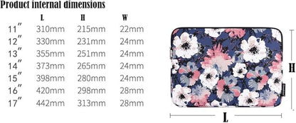 Laptop Sleeve 14 Inch,Waterproof Protective Notebook Case Briefcase Carrying Bag Compatible with MacBook,Acer,Asus, Dell,Lenovo,Microsoft,HP Laptop Cover (Painted Flower, 12 inch)