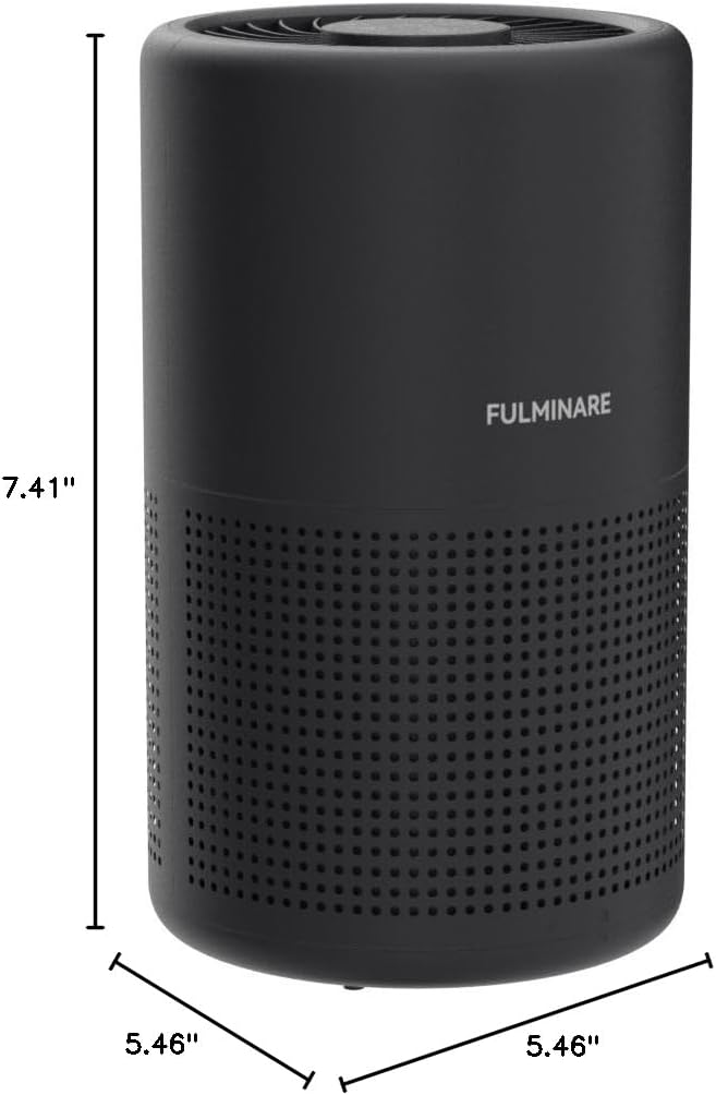 FULMINARE Air Purifiers for Bedroom H13 True HEPA Air Filter Quiet Air Cleaner With Night Light Portable Small Air Purifier for Home, Office, Living Room (Black 2 Pack)