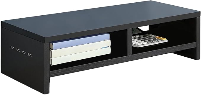 Monitor Stand, with Sleek Modern Design, 50x20x13cm, Monitor Stand Riser, Wireless Charging Desk Organizer, Ergonomic Height, for Multitasking and Desktop Organization