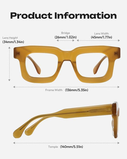 Blue Light Blocking Glasses - Anti Glare & Eyestrain, 99% Filter, Lightweight Acetate Frame for Gaming/Office/Reading