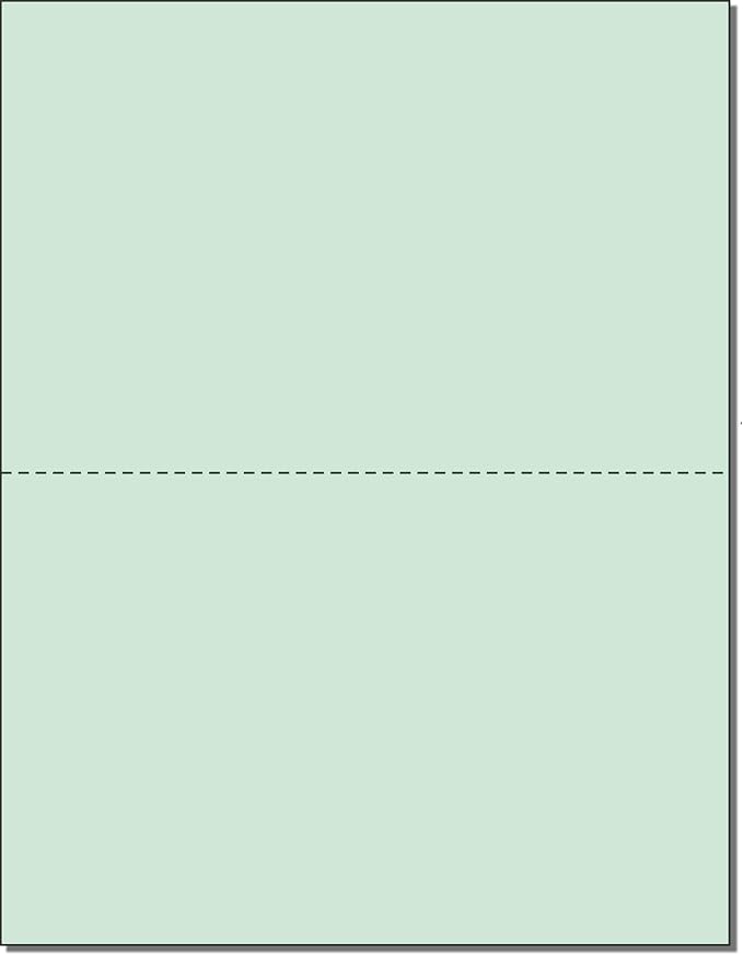 NextDayLabels - Pack of 500 Sheets, 8-1/2 x 11" Letter Size Perforated Paper (Green, Perf @ 5-1/2")