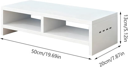 Monitor Stand, with Sleek Modern Design, 50x20x13cm, Monitor Stand Riser, Wireless Charging Desk Organizer, Ergonomic Height, for Multitasking and Desktop Organization