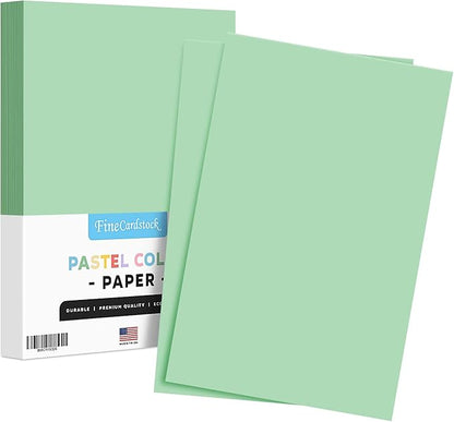 Green Pastel Colored Paper - Perfect for Documents, Invitations, Posters, Flyers, Menus, Arts and Crafts | 11" x 17" | Regular 20lb Bond (75gsm) Paper - Smooth Finish | Bulk Pack of 100 Sheets
