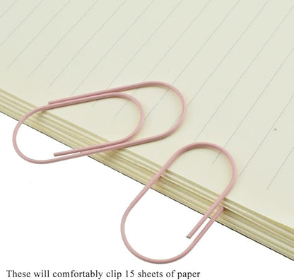 HAHIYO Paper Clips 2 inches (50mm) Length Pink Wide Paperclips Vinyl Coated Prevent Scratching Tearing The Pages Sturdy for Bookmark Organize Home Office School 30 Pack