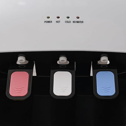 TFCFL Bottom Loading Water Cooler Dispenser 3 Temperature Settings - Hot, Cold & Room Water, Hot & Cold Standing Water Dispenser, Water Cooler Dispenser for 5 Gallon Bottles (White)