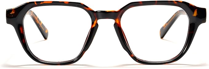 TIJN Blue Light Blocking Glasses for Women Men TR90 Rectangle Frame and Chic Preppy Style Computer Screen Glasses