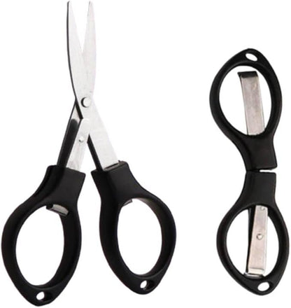 2PCS 4" Mini Foldable Scissors,Portable Small Scissors, Safety Folding Pocket Scissor, Suitable for Travel, Home, Office, Craft, Sewing, Outdoors Accessories Black