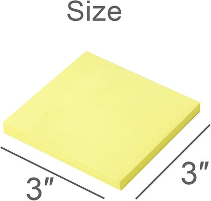 Sticky Notes 3x3 in Yellow, 24 Pads, Strong Adhesive, Clean Removal, Recyclable, Self-Stick Pads, Easy to Stick for Home, Office, Notebook