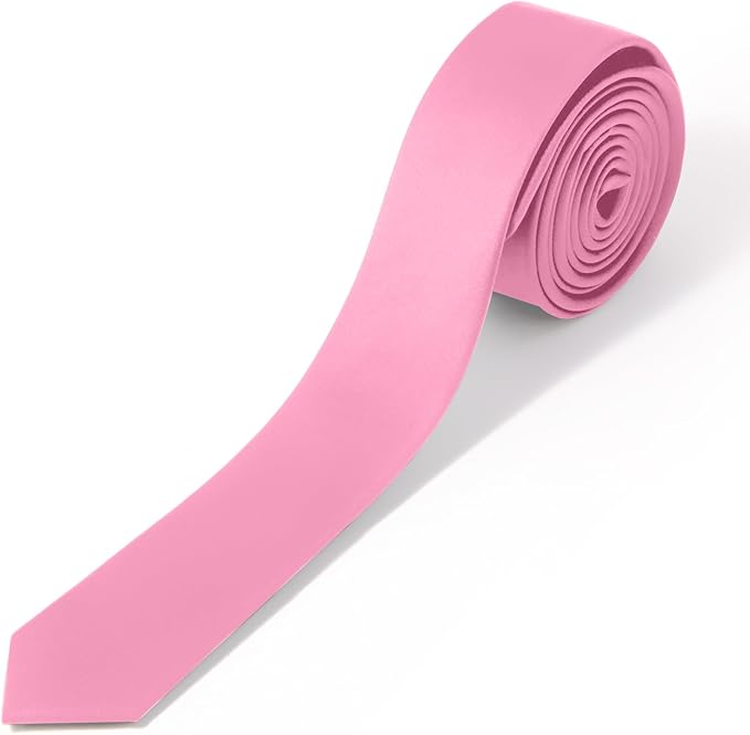 Skinny Ties Black Ties For Men and Women Solid Pure Color 1.58" (4CM) Plain Formal Slim Neckties