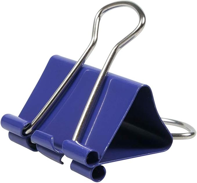 JAM PAPER Colorful Binder Clips - Medium - 1 1/4 Inch (32 mm) - Purple Binderclips - 15/Pack