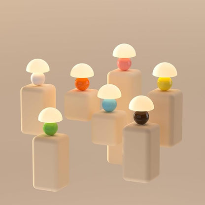 Mushroom Lamp Table Lamp for Bedroom,Desk Bedside Small Lamps for Living Room Night Stands,Mushroom Decor Cute Mini Modern Mid Century Lamps,Unique Aesthetic Home Living Room Decor(White)