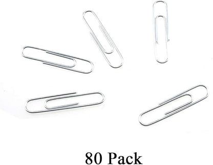 HAHIYO Paper Clips Large 2 inches Length Silver Paperclips Vinyl Coated Prevent Scratching Tearing The Pages Sturdy for Bookmark Organize Home Office School 80 Pack