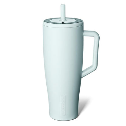 BrüMate Era 40 oz Tumbler with Handle and Straw | 100% Leakproof Insulated Water Bottle Tumbler with Lid and Flexible SoftSip Straw | Made of Stainless Steel | Cup Holder Friendly | 40oz (Blue Agave)