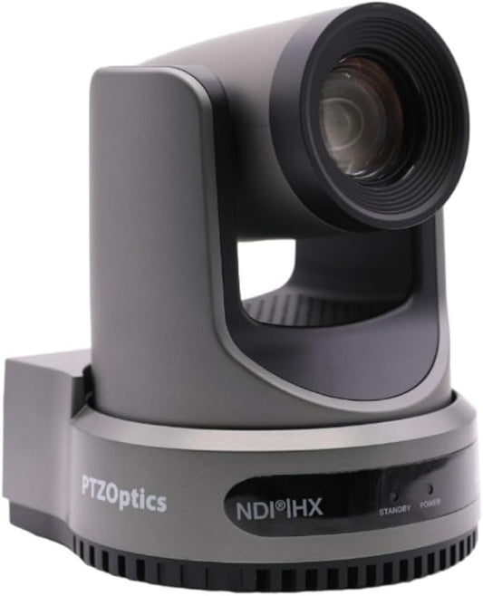 PTZOptics Move 4K 30x Auto-Tracking PTZ Camera with Built-in Tally Light, 3D Noise Reduction, and Advanced White Balance Modes (Gray)