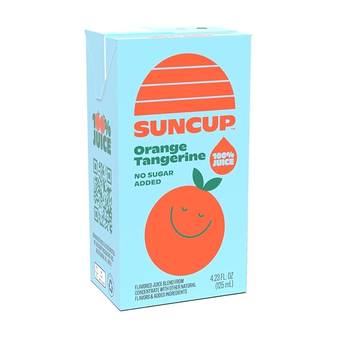 SunCup Juice - Orange Tangerine (40 Pack) 4.23 oz Juice Box with Straw | 100% Orange Tangerine Blend for Kids, Bulk Pack for School Lunches, After-School Snacks, Sports Events, and Daily Hydration
