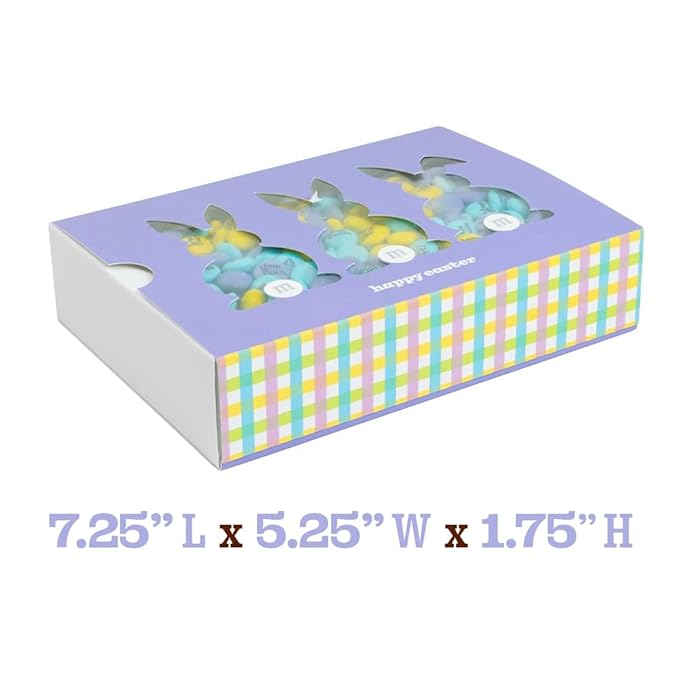 M&M'S WORLD Easter Milk Chocolate Candy Box, Festive Spring Themed Treats in Easter theme gift box, Perfect for Egg Hunts, Basket Fillers, Party Favors, and Seasonal Snacking