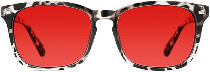 TIJN Sleep Glasses with Blue Green Light Blocking, Red Light Lens for Computer Gaming, Screen Fatigue & UV Protection