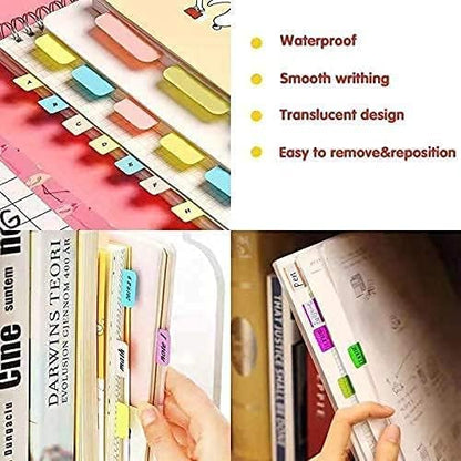 ELII Tabs 1 Inch Sticky Index Tabs,500 Pcs Book Tabs,Writable and Transparent Tabs for Notebooks Page Tabs Colored Page Markers, Tabs for Books, Notebook Tabs, Tabs for Annotating Books (Vibrant)