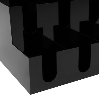 Acrylic 9-Slot Cup Dispenser Organizer, 13x13x12 Inch Black Coffee Cup Holder for Countertop, Fits 3.54-3.94 Inch Diameter Disposable Cups, for Kitchen, Office, Bar, Coffee Station