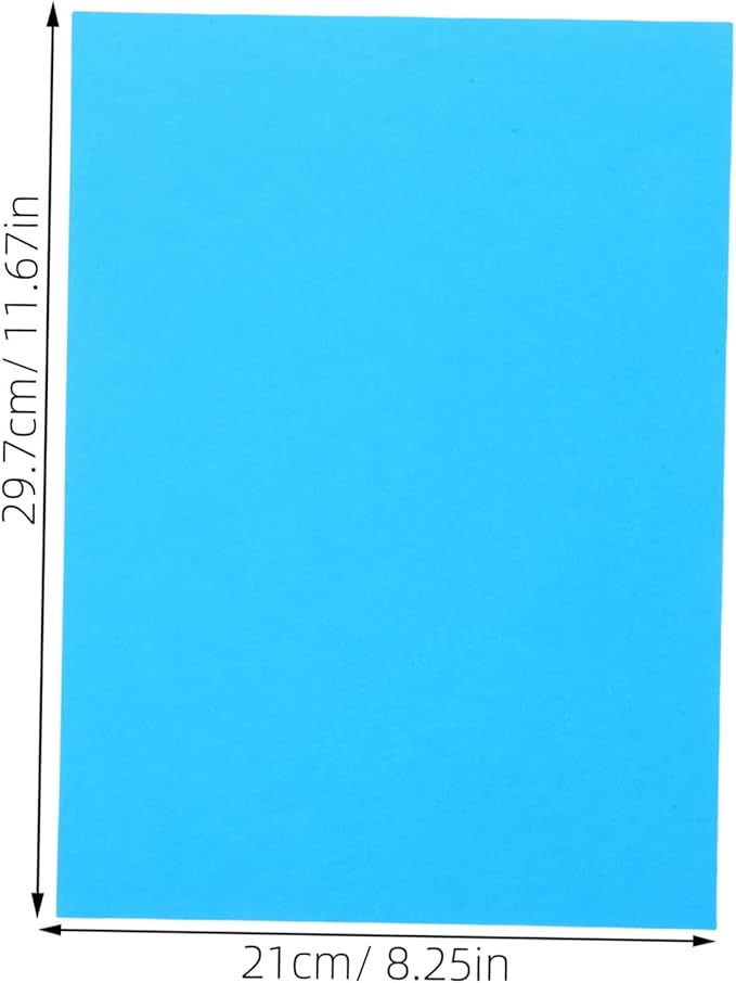 100pcs Blue Copy Paper Colored Printer Paper for Craft Letter Multi-purpose Smooth Texture Quick Drying Surface for DIY Creative Drawing Printing Projects