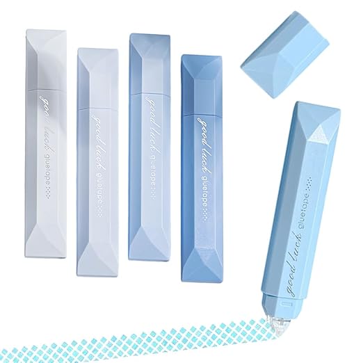 Double Sided Tape Pens, 4PCS Craft Adhesive Glue Applicator, Double Sided Glue Pen for Scrapbooking, Gift Wrapping, Photo Mounting, School Office DIY Crafts (Blue)