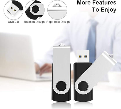 KEXIN 20 Pack 32 GB Flash Drive 3.0 Thumb Drive 32G Transfer Speed Up to 80MB/s Swivel USB 3.0 Flash Drive 20 Pack 3.0 Jump Drive Black