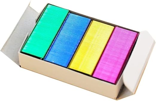 800Pcs Mini Color Staples DIY Shop Stapler Refills Standard Book Staples Mini Color Office Office Supplies