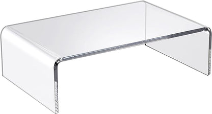 Amazing Abby Acrylic Monitor Stand Riser for Desk (1-Pack), Clear Plastic Computer Monitor Riser with Keyboard Storage, Heavy-Duty 3-3/8" Riser for PC Laptop Screen, Great for Home and Office Use