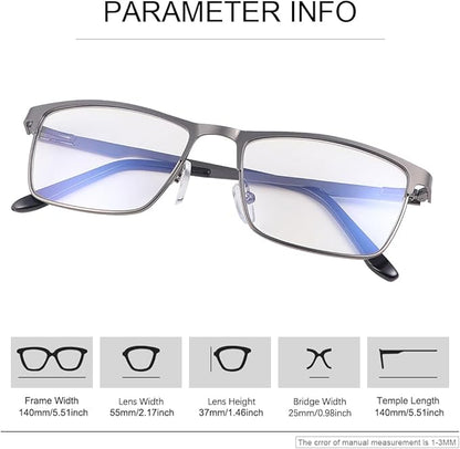 YIMI Mens Blue Light Glasses Men Computer Gaming BlueLight Blocking Glasses Metal Anti Eyestrain Clear Lens Eye Protection