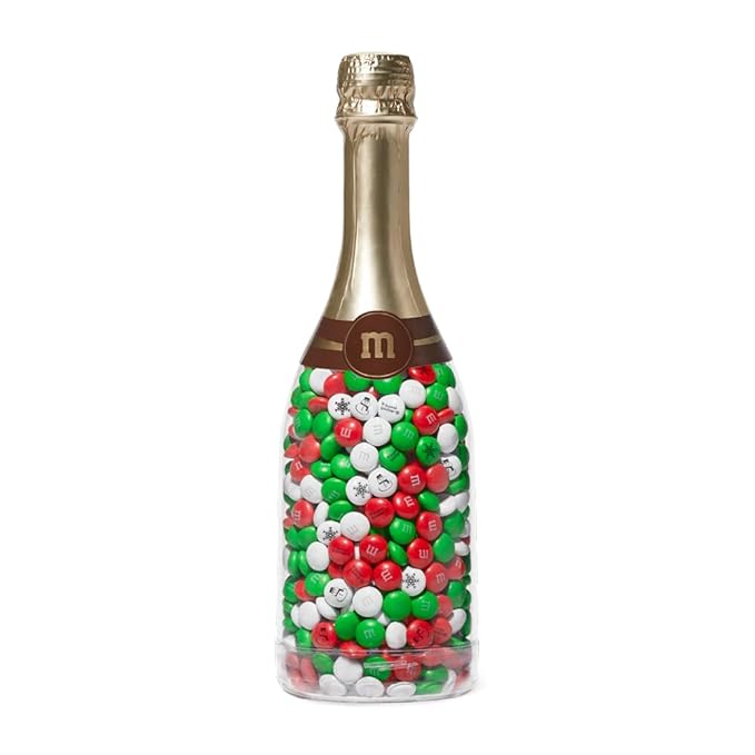M&M'S WORLD Holiday Gift Bottle in Snowflake Tube, Unique Holiday Gift filled with Pre-Designed M&M’S Holiday Candies