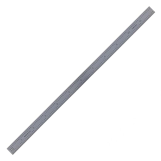 PEC Tools 12"/300mm Metal Ruler, High Quality Steel Ruler with Satin Chrome Finish, Decimal/Metric Graduation (1/10", 1/50", 1mm, 0.5mm) Suitable for CNC Operators and Engineers, Made in USA