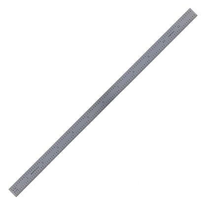 PEC Tools 12"/300mm Metal Ruler, High Quality Steel Ruler with Satin Chrome Finish, Decimal/Metric Graduation (1/10", 1/50", 1mm, 0.5mm) Suitable for CNC Operators and Engineers, Made in USA