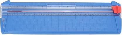 Pssopp Small Paper Cutter, Accurate Portable Paper Trimmer with Premium Plastic, High Stability for 12.40in A3, Ideal for Office and Home (13830 Blue)
