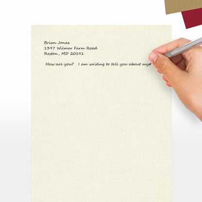 LUXPaper 8.5" x 11" Paper | Letter Size | Natural Linen | 80lb. Text | 500 Qty