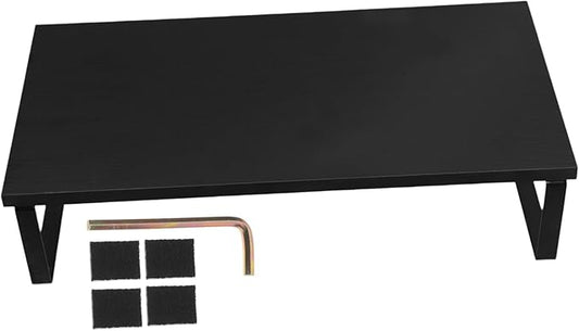 Sewroro Convenient Monitor Riser Stand for Desk Computer Laptop with Stable Practical Design for Home Office Study Black Display Base Providing Comfortable Viewing Height