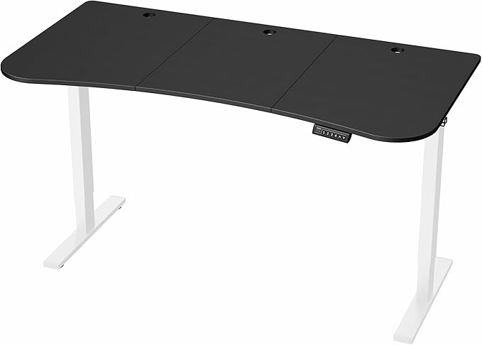 VIVO Electric 63 x 32 in Standing Desk, Memory Height Adjustment, 1B Series, Black Top White Frame, DESK-KIT-1W1B