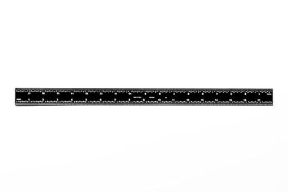 PEC Tools 18-Inch Rigid Stainless Steel Metal Ruler, High-Contrast Black Chrome Finish, 3R Graduation (1/32", 1/64", 1/10", 1/50"), Fully Hardened and Tempered, Made in USA
